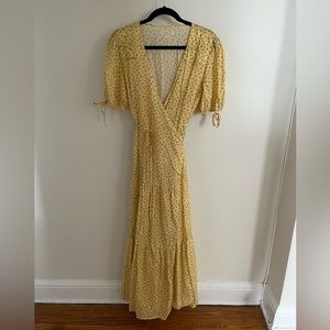 Christy Dawn Yellow Maxi Wrap Dress XL